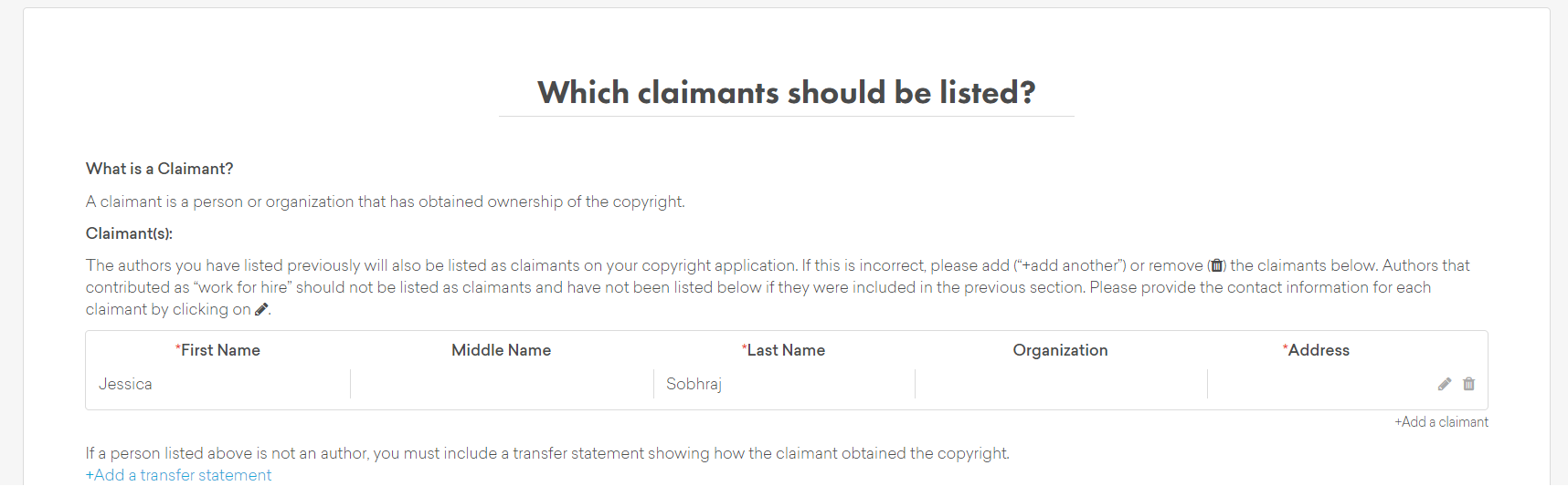 copyright application